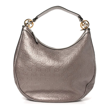 Metallic Guccissima Medium Gg Twins Hobo