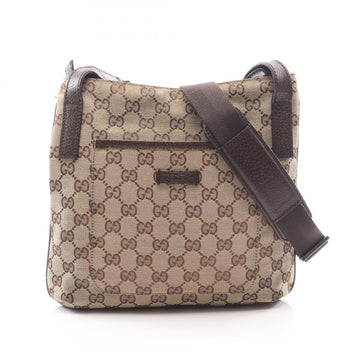 Gucci Gg Canvas Shoulder Bag Leather