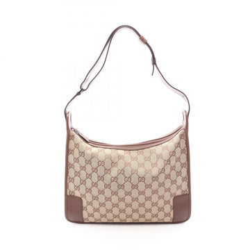 Gucci Gg Canvas Shoulder Bag Leather