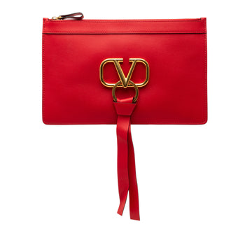 Valentino Leather Vring Clutch Pre-Loved