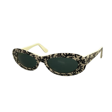 Chanel Dark Gray Cream Black Plastic