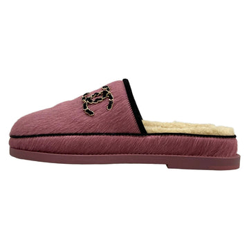 Chanel Pink Black Unborn Calf Suede