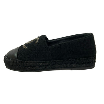 Chanel Black Knit Lambskin Women's Shoes
