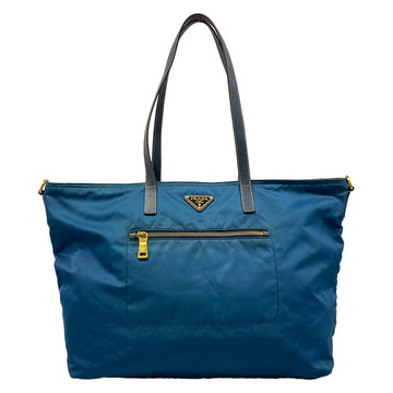 Prada Navy Blue Nylon Leather Shoulder