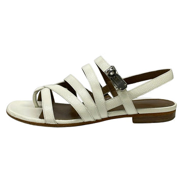 Hermes Cream Leather Women's Sandals