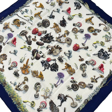Hermes Carre 90 Navy White Multi Scarf