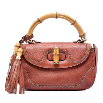 Gucci Medium Leather New Bamboo Satchel