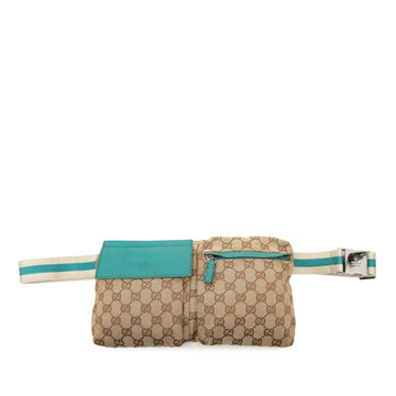 Gucci Gg Canvas Web Double Pocket Belt