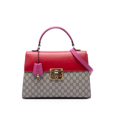 Gucci Gg Supreme Padlock Top Handle Bag