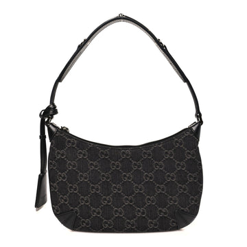 Gucci Jacquard Black Denim Gg Horsebit