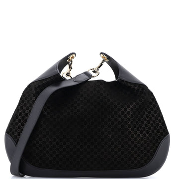 Gucci B Shoulder Bag Gg Suede Medium