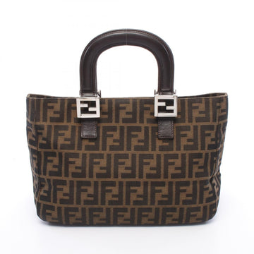 Fendi Zucca Tote Handbag Canvas Leather
