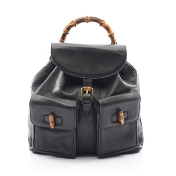Gucci Bamboo Backpack Leather Black