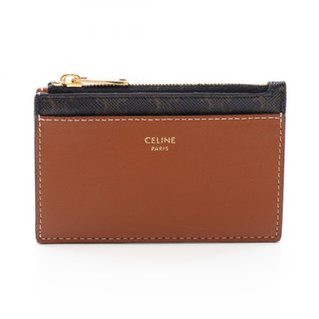 Celine Triomphe Card Case Leather Brown