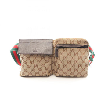 Gucci Gg Canvas Waist Belt Bag Leather