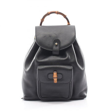 Gucci Bamboo Backpack Leather Black