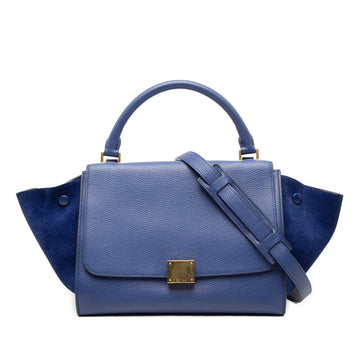 Celine Small Drummed Calfskin And Suede