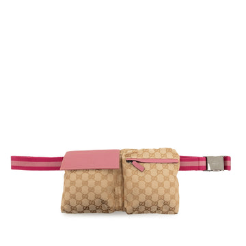 Gucci Gg Canvas Web Double Pocket Belt
