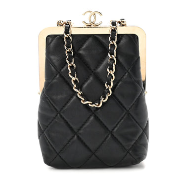 Chanel Lambskin Plexi Quilted Cc Evening