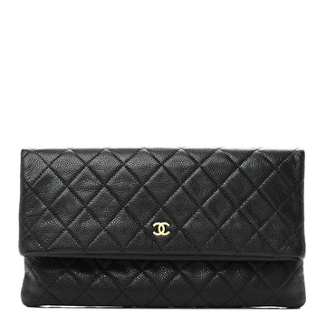 Chanel Caviar Quilted Cc Beauty Clutch