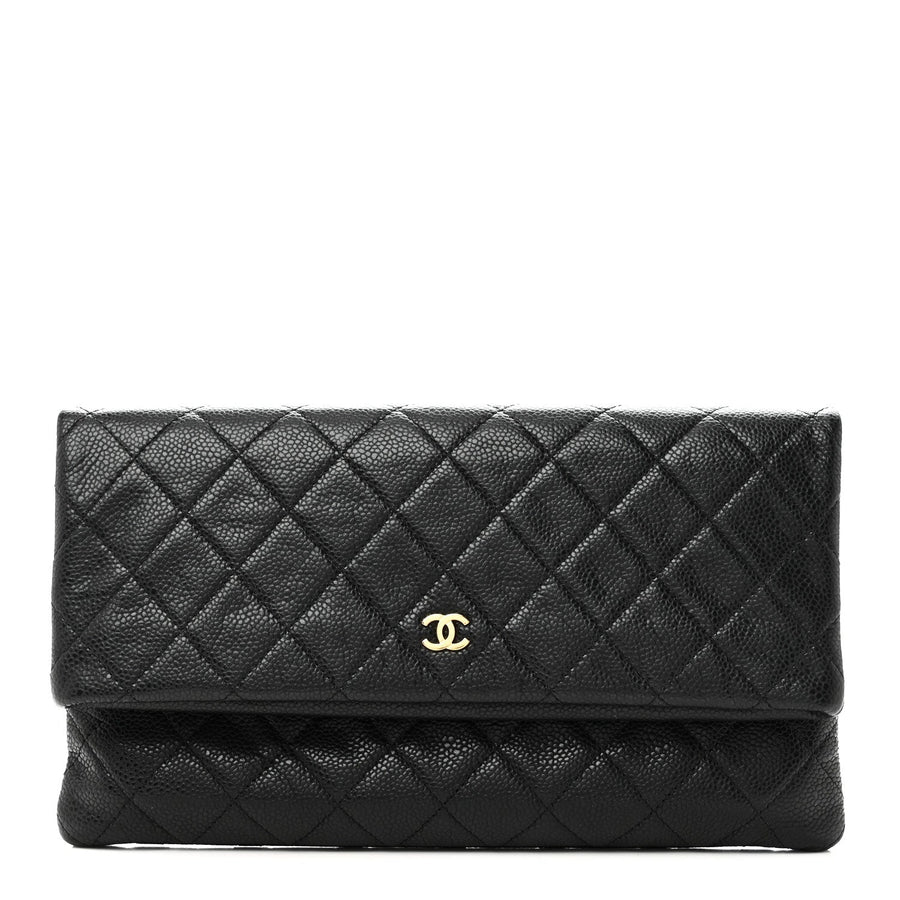 Chanel Caviar Quilted Cc Beauty Clutch
