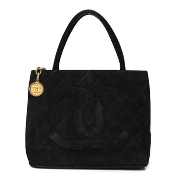 Chanel Suede Quilted Medallion Tote