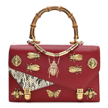 Gucci Calfskin Snakeskin Studded Small
