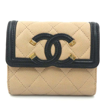 Chanel Cc Filigree Trifold Wallet