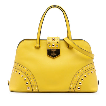 Prada Studded Saffiano Cuir Promenade
