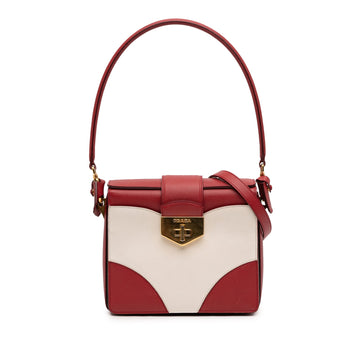 Prada Bicolor Saffiano Turnlock Satchel