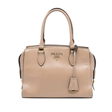 Prada Small City Calf Trimmed Saffiano