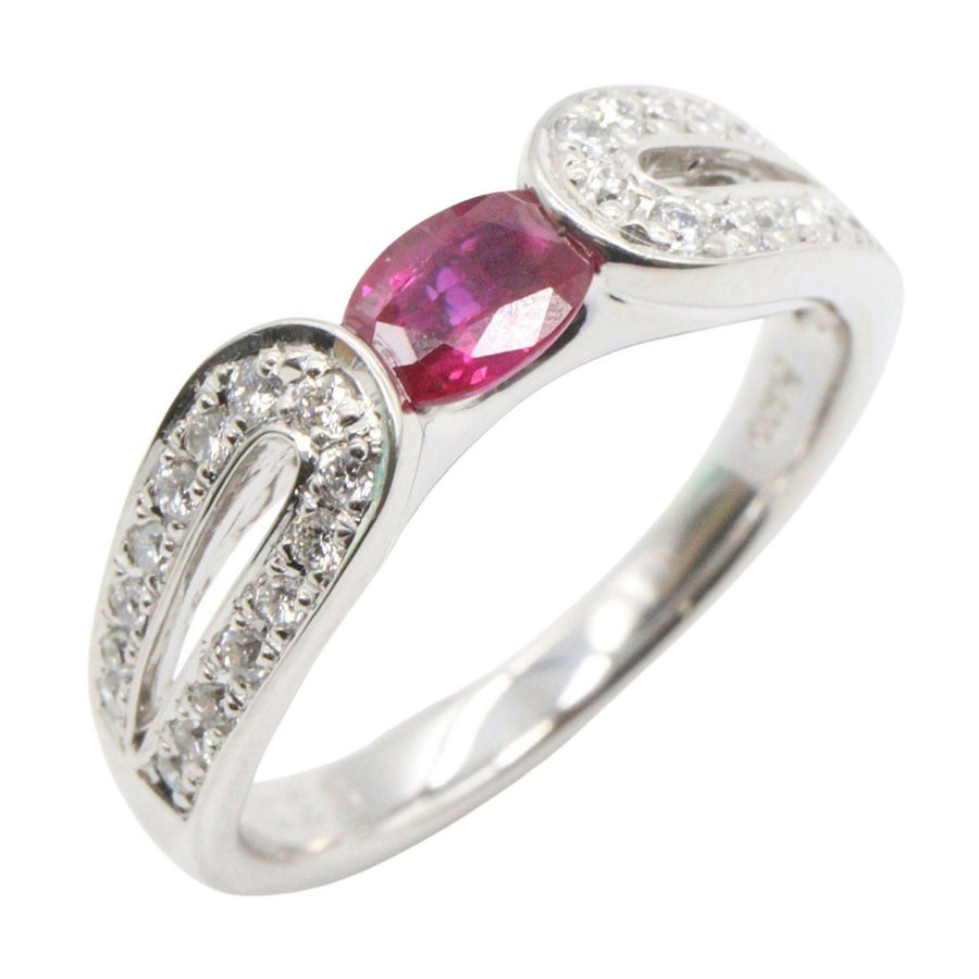 Jewelry Ruby Diamond Ring Platinum Pink
