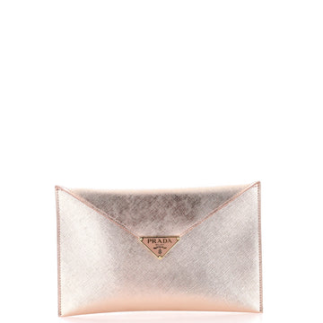 Prada Triangle Logo Envelope Flap Clutch