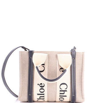 Chloe Woody Tote Canvas With Leather