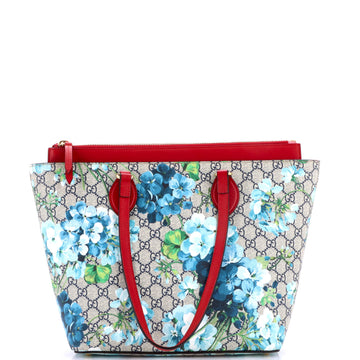 Gucci Linea A Zip Tote Blooms Print Gg
