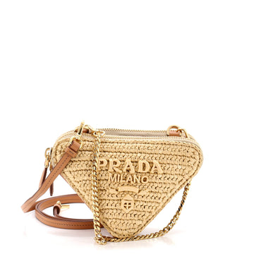 Prada Triangle Logo Zip Around Shoulder