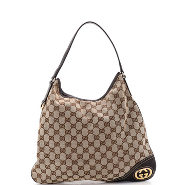 Gucci New Britt Hobo Gg Canvas Medium