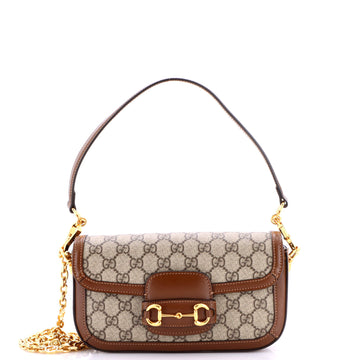 Gucci Horsebit Shoulder Bag Gg Coated
