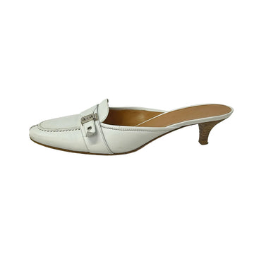 Hermes White Leather Women's Sandals