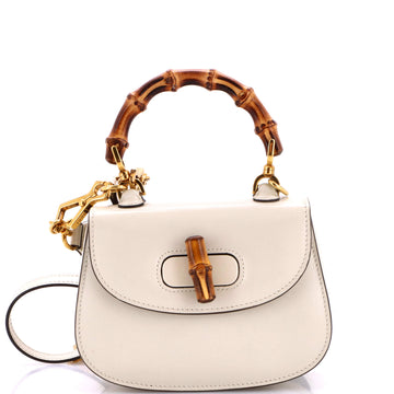 Gucci Bamboo Top Handle Bag Leather Mini