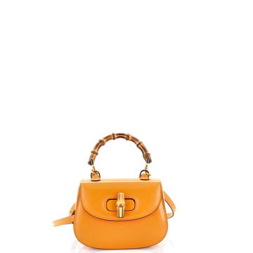 Gucci Bamboo Top Handle Bag Leather Mini