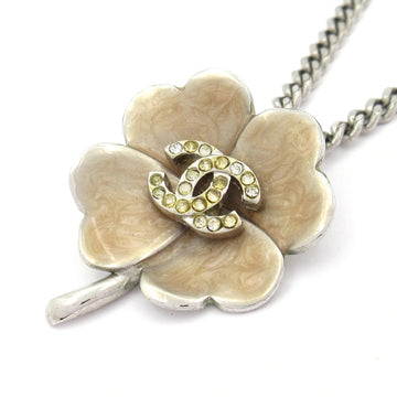 Chanel Silver Beige Hardware Rhinestones