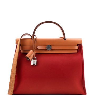 Hermes Herbag Zip Leather And Toile 31