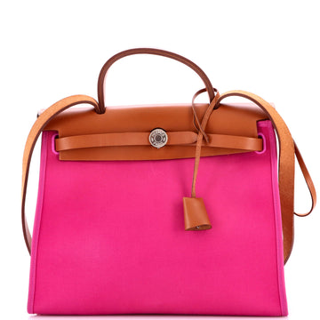 Hermes Herbag Zip Leather And Toile 31