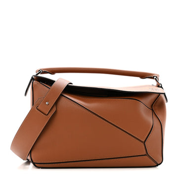 Loewe Calfskin Medium Puzzle Bag Tan