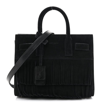 Saint Laurent Suede Fringe Nano Sac De