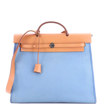 Hermes Herbag Zip Leather And Toile 39
