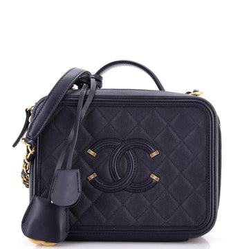 Chanel Filigree Vanity Case Quilted