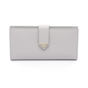 Prada Bifold Leather Gray  Women