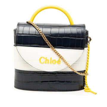 Chloé Tricolor Croc Embossed Leather Aby